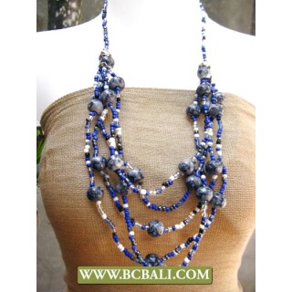 Layered Necklaces Beads and Pearls Stone